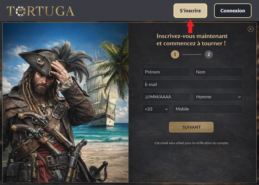 Inscription Tortuga Casino